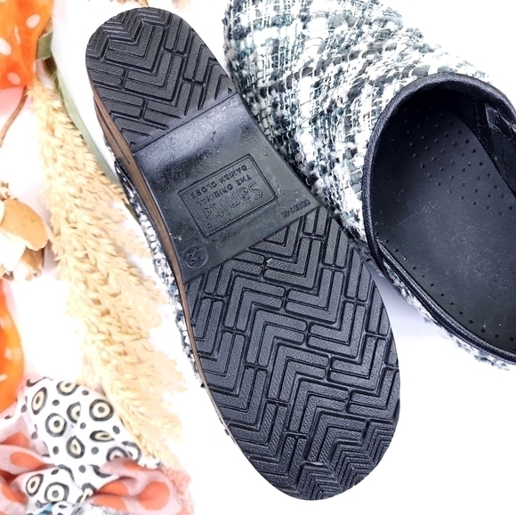 🧡 Sanita Grey White Knitted Nursing Clogs Sz 38 - Picture 7 of 7